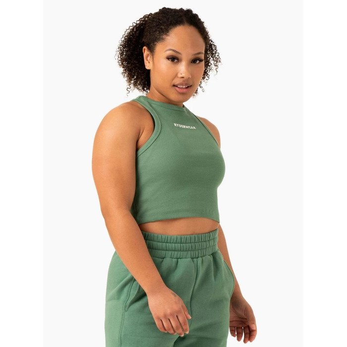 Майка Sideline Rib Crop Tank - Forest Green