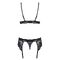 Комплект з поясом для панчох Obsessive 810-SEG-1 3 шт set black L/XL