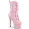 Чоботи Pleaser Adore-1040WR-HG *7-дюймовий каблук, голографічні черевики на шнурівці 2 3/4 дюйма PF, блискавка збоку, ніжно-рожеві