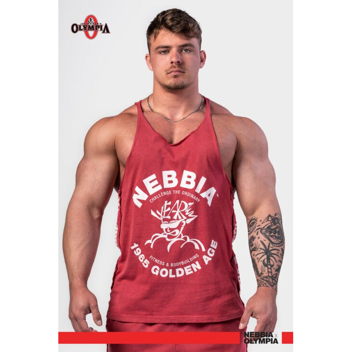 Майка Nebbia Washed Muscle Back Stringer GOLDEN AGE Red 791