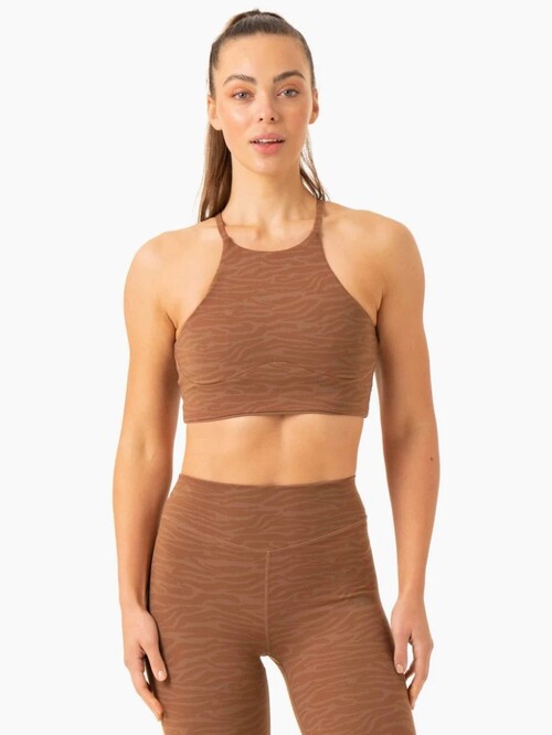 Топ Transform Reversible Sports Crop - Chocolate Zebra
