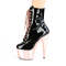 Ботильоны Pleaser Adore-1020, каблук 7 дюймов, высота ботинок 6 см, шнуровка, боковая молния, цвет чёрный/розовое золото