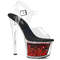 Босоніжки Pleaser Sky-308WHG *7 дюймів на підборах, 2 3/4 дюйма з ремінцем на щиколотці з рідким покриттям, прозорі/червоні