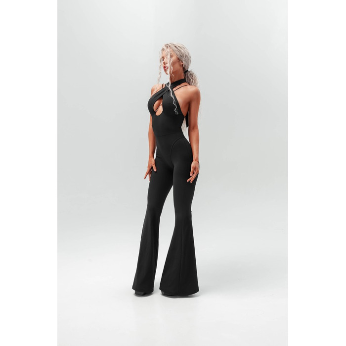 Комбінезон розкльошений Fitzona Black Flared Jumpsuit 4279776B