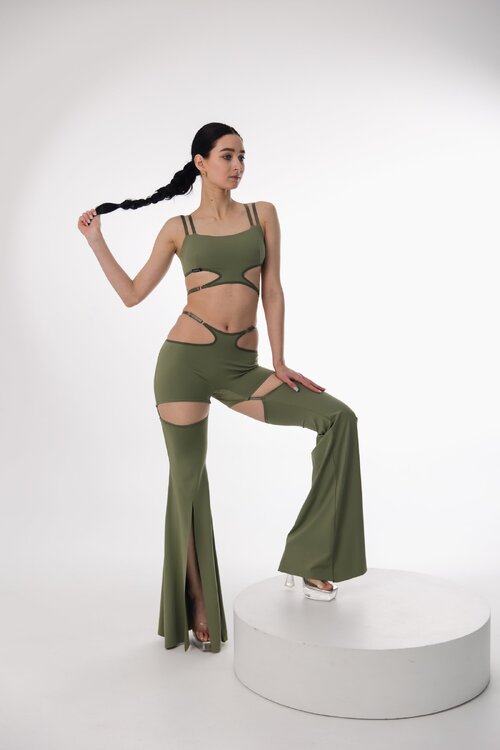 Трансформуючі Штани Skadi 2 в 1 для Pole Dance, Exotic та Сценічних Виступів - зелений