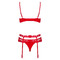 Комплект Obsessive Heartina 3 pcs set S / M S \ M червоний