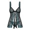 Комплект Obsessive Amanta babydoll Чорно-Бірюзовий L/XL