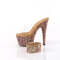 Шльопанці Pleaser Bejeweled-712RS на підборі 7 дюймів, оздоблені шльопанці PF RS 2 3/4 дюйма з манжетою в тон, прозорі/коричневі