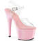 Босоніжки Pleaser Adore-708 на підборах 7 дюймів, босоніжки з ремінцем на щиколотці 2 3/4 дюйма, прозорі/рожеві