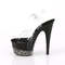 Босоніжки Pleaser Adore-708-3 на підборах 7 дюймів, 2 3/4 дюйма з ремінцем на щиколотці та платформою зі стразами, прозорі/чорні