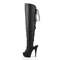 Сапоги Pleaser Delight-3019, каблук 6 дюймов, 3,5 см, PF, открытый носок/пятка, молния сбоку, чёрная искусственная кожа/чёрный