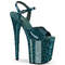 Босоножки Pleaser Flamingo-809GP *Каблук 8 дюймов, ремешком на щиколотке 4 дюйма, цвет: бирюзовый