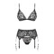 Комплект Obsessive Shibu 3-pcs set black L/XL
