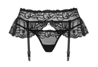 Пояс для панчіх чорний Obsessive 830-GAR-1 garter belt L / XL