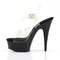 Босоніжки Pleaser Delight-608 на підборах 6 дюймів, босоніжки з ремінцем на щиколотці 1 3/4 дюйма, прозорі/чорні