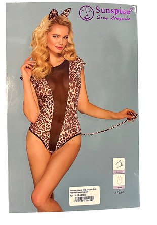 Сексуальний ігровий костюм Леопарда Sunspice боді та обруч, L/XL
