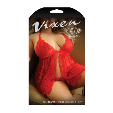 Кружевный пеньюар, красный, Queen Size