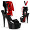 Босоніжки Pleaser Delight-600-14FH ​​на підборах 6 дюймів, зі шнурівкою спереду 1 3/4 дюйма з корсетом, чорні