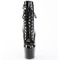 Чоботи Pleaser Adore-1020BLG на підборах 7 дюймів, черевики на шнурівці спереду 2 3/4 дюйма з PF, блискавка збоку, чорний лак/сині блискітки