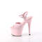 Босоножки Pleaser Adore-709. Каблук 7 дюймов, ремешок на щиколотке 2 3/4 дюйма. Босоножки с ремешком на щиколотке, нежно-розовые.