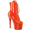Ботильоны Adore-1020, каблук 7 дюймов, высота 2 3/4 дюйма, шнуровка спереди, молния сбоку, оранжевые