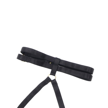 Чорний сексуальний оксамитовий комплект білизни Star Night з чокером та декоративною фурнітурою, L