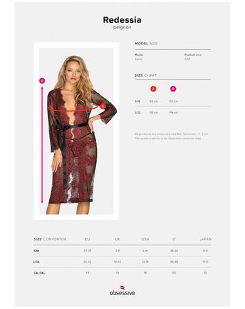 Пеньюар кружевной Obsessive Redessia peignoir S/M