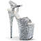 Босоніжки Pleaser Flamingo-810LG **8-дюймовий каблук, 4-дюймовий PF блискучий ремінець на щиколотці, сріблястий