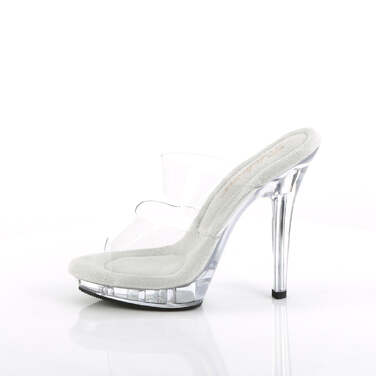 Шлёпанцы Lip-102, каблук 5 дюймов, двухполосный PF-слайд 3/4 дюйма, прозрачные