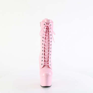 Чоботи Adore-1040WR-HG *7-дюймовий каблук, голографічні черевики на шнурівці 2 3/4 дюйма PF, блискавка збоку, ніжно-рожеві