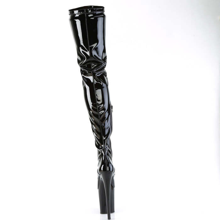 Ботинки Flamingo-4000, каблук 8 дюймов, эластичный шаговый шов 4 дюйма, боковая молния, чёрный цвет