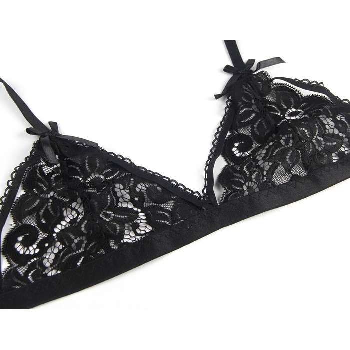 Комплект белья Star Night лиф, пояс и трусики, чёрный, XS-S