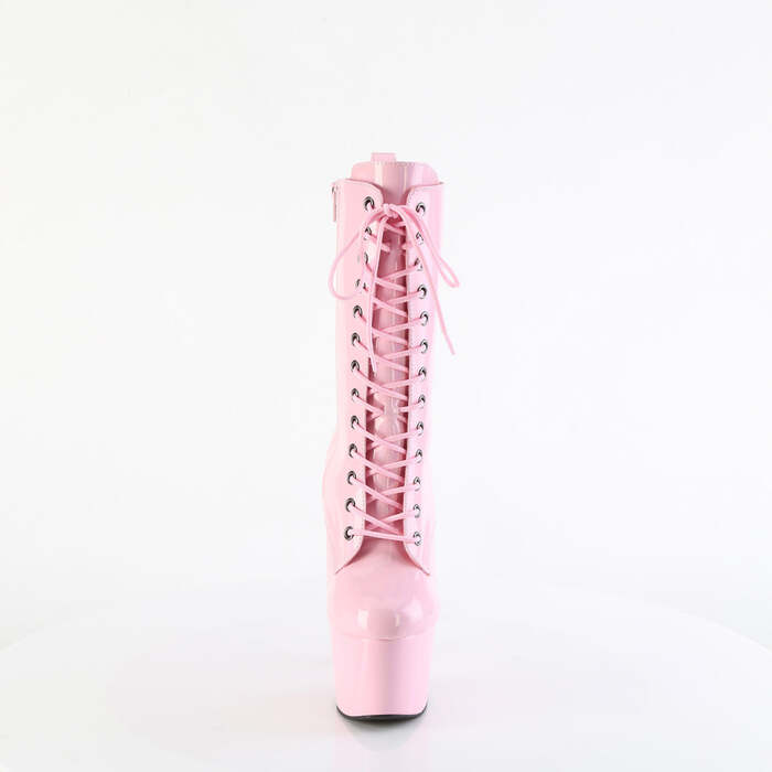 Чоботи Adore-1040WR-HG *7-дюймовий каблук, голографічні черевики на шнурівці 2 3/4 дюйма PF, блискавка збоку, ніжно-рожеві