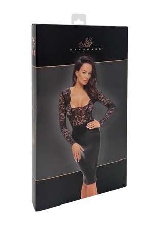 Платье, F295 Noir Handmade Euphoria с кружевным верхом, виниловое, черное, размер M