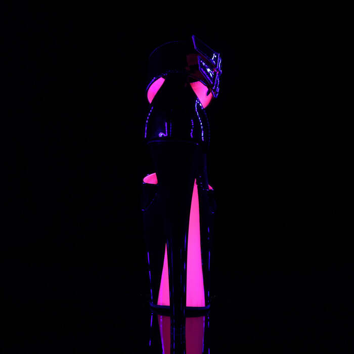 Босоніжки Xtreme-875TT на підборах 8 дюймів, босоніжки PF d'Orsay 4 дюйми з манжетою на щиколотці, рожеві/чорні