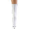 Ботинки Pleaser Flamingo-1050, каблук 8 дюймов, 4-дюймовые PF-сапоги до середины голени, шнуровка спереди, молния сбоку, белые