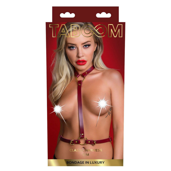 Портупея класична Taboom Bondage in Luxury Classic Harness червона, L-XL