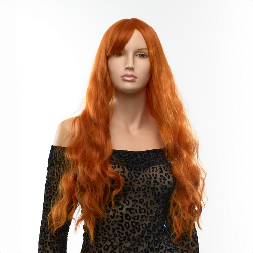 Перука довга хвиляста з чубчиком Fetish Hair руда, 60 см