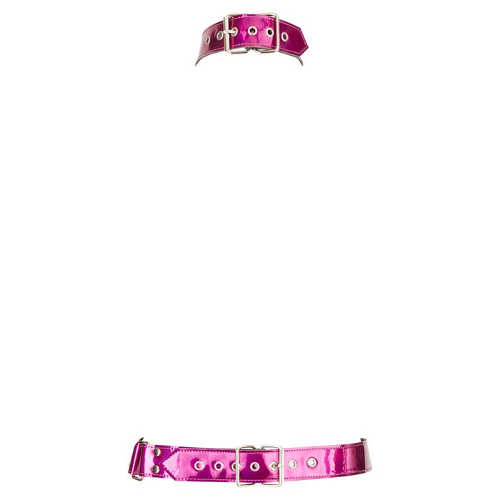 Портупея сексуальная на шею и талию One Size Bad Kitty, фуксия