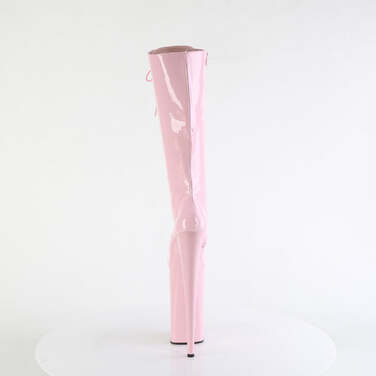 Boots Beyond-2020 * Каблук 10 дюймов, высота 6 1/4 дюйма, высокие сапоги до колена, шнуровка спереди, молния сбоку, нежно-розовый