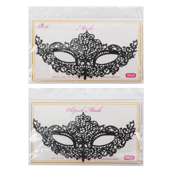 Ажурная маска для глаз Star Night черная 2 шт. (без коробки)