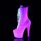 Чоботи Pleaser Adore-1040-IG *7 дюймів на підборах, 2 3/4 дюйма на шнурівці з голографічним блискітками, збоку блискавка, ніжно-рожеві