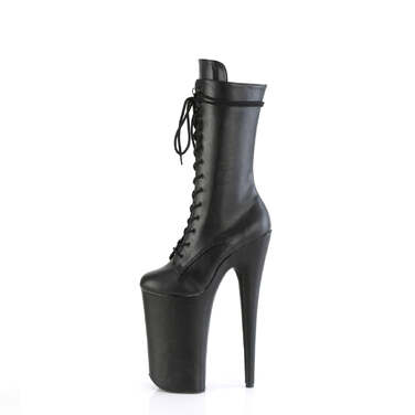 Сапоги Beyond-1050WR *Каблук 10 дюймов, высота 6 1/4 дюйма, шнуровка спереди, молния сбоку, чёрная искусственная кожа