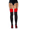 Непрозорі панчохи з червоними вставками Leg Avenue Opaque 2 Tone Stockings O/S