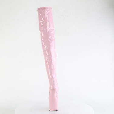 Сапоги Craze-3000, без каблука высотой 8 дюймов, с эластичным ботфортом 3 дюйма, с внутренней молнией, нежно-розовые