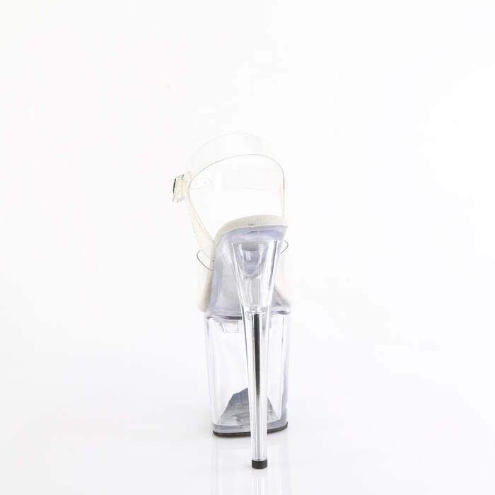 Босоніжки Treasure-808FLA на підборах 8 дюймів, босоніжки з ремінцем на щиколотці 4 дюйми з відділенням для людей з інвалідністю, прозорі