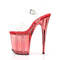 Босоножки Pleaser Flamingo-808T, каблук 8 дюймов, тонированный ремешок на щиколотке 4 дюйма, прозрачный/красный