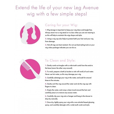 Перука пряма довга Leg Avenue, рожева, світиться в ультрафіолеті, 84 см, розмір O/S