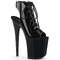 Босоножки Pleaser Flamingo-800-20, каблук 8 дюймов, 4-дюймовый PF, открытый носок/пятка спереди, шнуровка спереди, ботильоны, черные