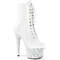 Ботинки Pleaser Bejeweled-1020-7, каблук 7 дюймов, 2 3/4 дюйма, шнуровка спереди, боковая молния, белые